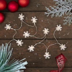 Northlight 10-Count LED Snowflake Christmas Fairy Lights, 4.25ft, Copper Wire -Holiday Decoration Store GUEST 801224db 5c49 4c9f 8dba 6aafa50bef9e