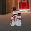 Northlight Lighted Tinsel Snowmen Family Christmas Outdoor Decorations - Clear Lights - Set Of 3