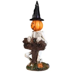 Northlight Jack-O-Lantern Skeleton In Witch's Hat And Happy Halloween Sign - 9.5" 10 Northlight Jack-O-Lantern Skeleton In Witch's Hat And Happy Halloween Sign - 9.5" -Holiday Decoration Store GUEST 8143e014 65e2 472b 846d 77020a4b0452