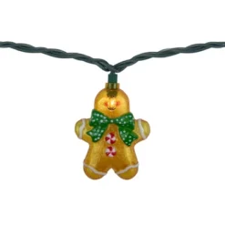 Northlight Gingerbread Man With Bowties Christmas Light Set - Clear - 7.5' Green Wire - 10ct -Holiday Decoration Store GUEST 81f00b79 3b7a 4825 8631 9ac2c06e1d22