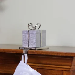 Northlight 5.5" Silver Glitter Gift Box With Bow Christmas Metal Stocking Holder 7 Northlight 5.5" Silver Glitter Gift Box With Bow Christmas Metal Stocking Holder -Holiday Decoration Store GUEST 8223becd 209c 4301 a1df 561508b03b32