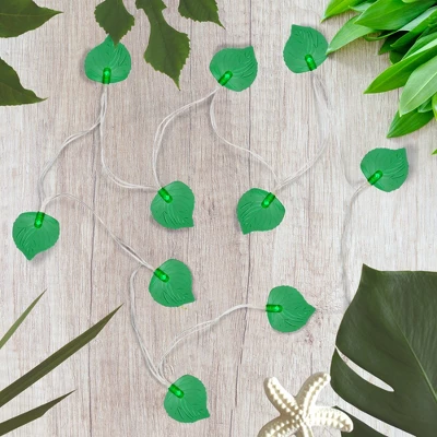 Northlight LED Leaf Indoor Outdoor Patio Light Set - 8' Clear Wire - 10ct 4 Northlight LED Leaf Indoor Outdoor Patio Light Set - 8' Clear Wire - 10ct - Image 4