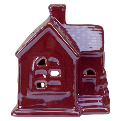 Northlight Ceramic House With Star Cutouts Christmas Decoration - 4" 2 Northlight Ceramic House With Star Cutouts Christmas Decoration - 4" - Image 2