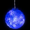 Northlight 6" LED Hanging Crystal Sphere Ball Outdoor Decoration - Blue