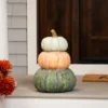 Northlight Tri-Color Pumpkin Stack Fall Harvest Decoration - 19"