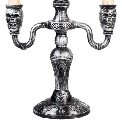 Northlight Antique-Style Skull Trio Flickering Halloween Candelabra - 13.75" - Amber Lights 6 Northlight Antique-Style Skull Trio Flickering Halloween Candelabra - 13.75" - Amber Lights - Image 6