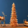 Northlight Small Layered Feather Cone Tree Glittered Christmas Decoration - 16" - Rust Orange