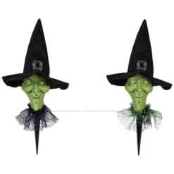 Northlight LED Lighted Smirking Witch Halloween Outdoor Pathway Markers - 17" - Set Of 3 -Holiday Decoration Store GUEST 8539296c 96f7 441f 821d 2e916eb557a0