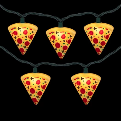 Northlight Pepperoni Pizza Indoor Outdoor Patio Light Set - 6' - Green Wire - 10ct 2 Northlight Pepperoni Pizza Indoor Outdoor Patio Light Set - 6' - Green Wire - 10ct - Image 2
