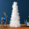Northlight Layered Wispy Feather Cone Tree Christmas Decoration - 16" - Winter White