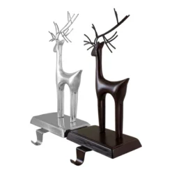 Northlight Set Of 2 Oil Rubbed Bronze And Silver Reindeer Christmas Stocking Holders -Holiday Decoration Store GUEST 858345cb 1fd6 402f 9a69 1690e042e83f
