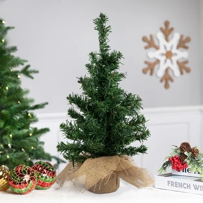 Northlight 1.5 FT Unlit Artificial Christmas Tree Mixed Green Pine In Burlap Base 1 Northlight 1.5 FT Unlit Artificial Christmas Tree Mixed Green Pine In Burlap Base