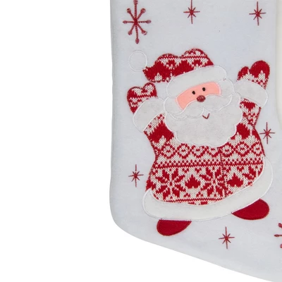 Northlight 19" Red And White "Let It Snow" Santa Claus Embroidered Christmas Stocking 3 Northlight 19" Red And White "Let It Snow" Santa Claus Embroidered Christmas Stocking - Image 3