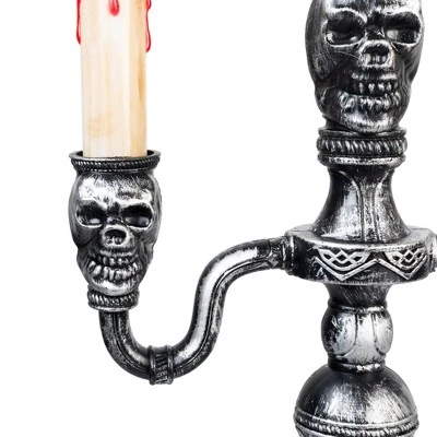 Northlight Antique-Style Skull Trio Flickering Halloween Candelabra - 13.75" - Amber Lights 5 Northlight Antique-Style Skull Trio Flickering Halloween Candelabra - 13.75" - Amber Lights - Image 5