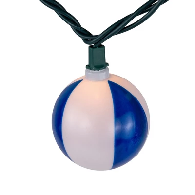 Northlight Beach Ball Patio Light Set - 6' Green Wire - 10ct 4 Northlight Beach Ball Patio Light Set - 6' Green Wire - 10ct - Image 4