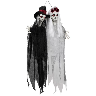 Northlight Lighted Skeleton Couple With Sound Halloween Decoration - 47" 4 Northlight Lighted Skeleton Couple With Sound Halloween Decoration - 47" - Image 4
