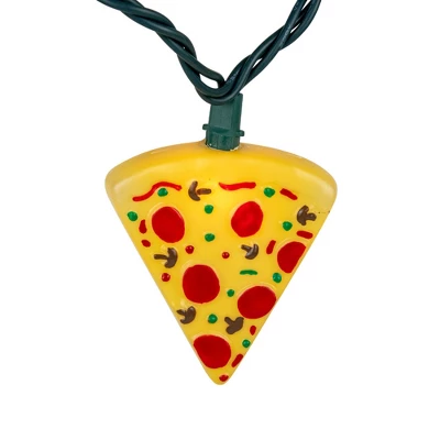 Northlight Pepperoni Pizza Indoor Outdoor Patio Light Set - 6' - Green Wire - 10ct 4 Northlight Pepperoni Pizza Indoor Outdoor Patio Light Set - 6' - Green Wire - 10ct - Image 4