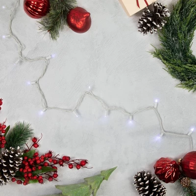 Northlight 50ct LED Wide Angle Christmas Lights White - 16.25' White Wire 1 Northlight 50ct LED Wide Angle Christmas Lights White - 16.25' White Wire