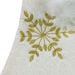 Northlight 20" Cream With Gold Snowflakes Christmas Stocking With Faux Fur Cuff -Holiday Decoration Store GUEST 8a6feb21 f88e 4e80 b8eb a50c56ea29b7