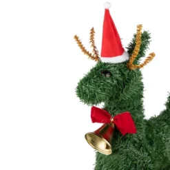 Northlight Reindeer With Santa Hat, Bell And Bow Artificial Pine Christmas Decoration - 16" -Holiday Decoration Store GUEST 8adc2664 d145 4a58 8573 e0ac84488d3b