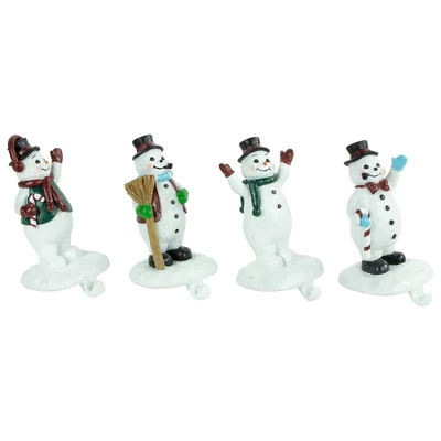 Northlight Winter Ready Glitter Snowman Christmas Stocking Holders - 7" - Set Of 4 1 Northlight Winter Ready Glitter Snowman Christmas Stocking Holders - 7" - Set Of 4
