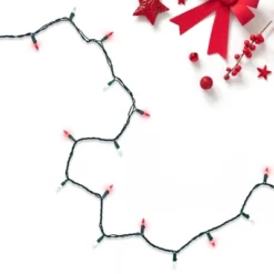 Northlight LED Mini Christmas Lights - Red And White - 33' Green Wire - 100ct