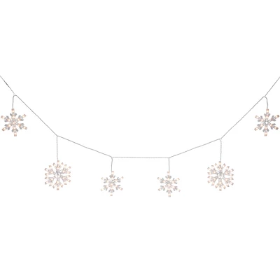 Northlight Snowflake Christmas Lights - White - 8.5' White Wire - 5ct 2 Northlight Snowflake Christmas Lights - White - 8.5' White Wire - 5ct - Image 2