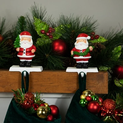 Northlight Santa Claus Christmas Stocking Holders - 4.75" - Set Of 2 2 Northlight Santa Claus Christmas Stocking Holders - 4.75" - Set Of 2 - Image 2