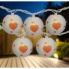 Northlight 10-Count White And Red Heart Paper Lantern Valentine's Day Lights, 8.5ft White Wire