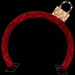 Northlight 4.25' Red LED Lighted Ornament Arch Outdoor Christmas Decoration - Warm White Lights -Holiday Decoration Store GUEST 8f2910a9 26f8 4158 b6fd df7df7921b4d