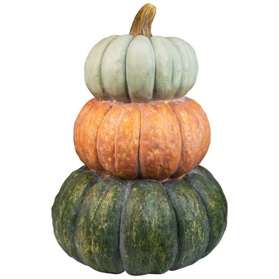 Northlight Tri-Color Pumpkin Stack Fall Harvest Decoration - 19" 3 Northlight Tri-Color Pumpkin Stack Fall Harvest Decoration - 19" - Image 3