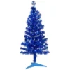 Northlight Pre-Lit Artificial Tinsel Christmas Tree - 3' - Blue - Clear Lights