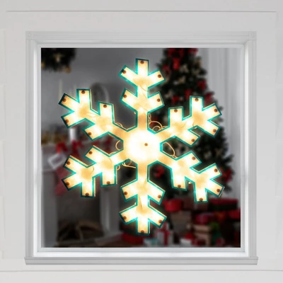 Northlight 16.75" Lighted Snowflake Christmas Window Silhouette 2 Northlight 16.75" Lighted Snowflake Christmas Window Silhouette - Image 2