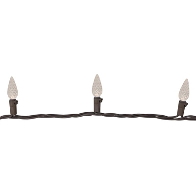 Northlight 70ct LED Faceted C6 Christmas String Lights Warm White - 23' Brown Wire 2 Northlight 70ct LED Faceted C6 Christmas String Lights Warm White - 23' Brown Wire - Image 2