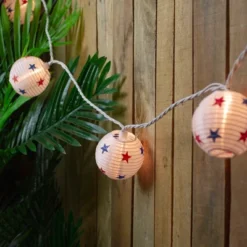 Northlight Patriotic Stars Paper Lantern Patio Light Set - 8.5' White Wire - 10ct -Holiday Decoration Store GUEST 91f154e0 fc10 4b4e 935e dd0247a5b75c