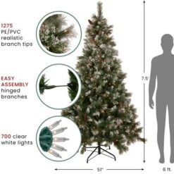 Northlight Real Touch™️ Pre-lit Snow Valley Pine Artificial Christmas Tree - 7.5' - Clear Lights -Holiday Decoration Store GUEST 9224ab40 123b 4818 82b2 00a77e5d3a6e