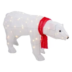 Northlight LED Lighted Tinsel Polar Bear Outdoor Christmas Decoration - 32" - Warm White Lights -Holiday Decoration Store GUEST 929d8e82 e0ad 4052 a609 d916b1eb4fe7
