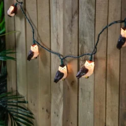 Northlight Owl Indoor Outdoor Patio Light Set - 6' - Green Wire - 10ct
