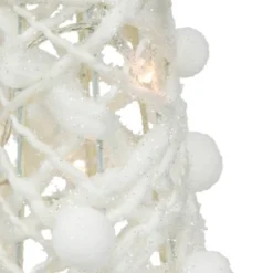 Northlight LED Lighted Glittered Cone Tree Christmas Decorations - 39.25" - White - Set Of 3 -Holiday Decoration Store GUEST 937a2eca 8117 4502 be2a bf57a61b641f