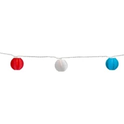 Northlight Patriotic Paper Lantern Patio Light Set - Red, White And Blue - 8.5' White Wire - 10ct -Holiday Decoration Store GUEST 944bd156 8a4d 47a6 b80f 73d471c16b04