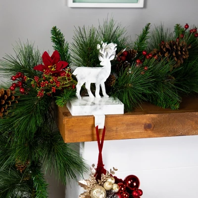 Northlight Marbled Standing Deer Christmas Stocking Holder - 7.5" - White And Black 1 Northlight Marbled Standing Deer Christmas Stocking Holder - 7.5" - White And Black