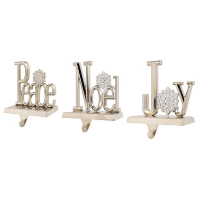 Northlight Peace, Joy And Noel Metal Christmas Stocking Holders - 6.5" - Set Of 3 2 Northlight Peace, Joy And Noel Metal Christmas Stocking Holders - 6.5" - Set Of 3 - Image 2