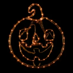 Northlight 18" Orange Jack O Lantern 4 Function LED Lighted Halloween Window Silhouette