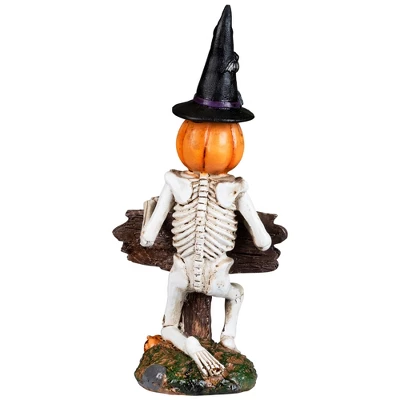 Northlight Jack-O-Lantern Skeleton In Witch's Hat And Happy Halloween Sign - 9.5" 8 Northlight Jack-O-Lantern Skeleton In Witch's Hat And Happy Halloween Sign - 9.5" - Image 8