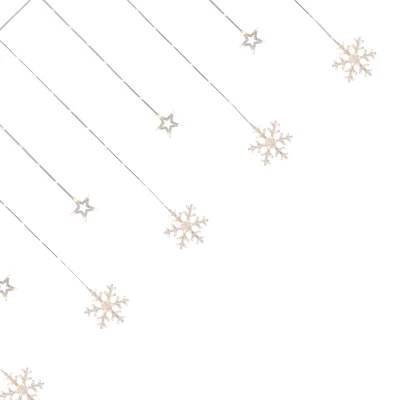 Northlight LED Star And Snowflake Window Curtain Christmas Lights - Clear - 4.75' Clear Wire - 250ct 2 Northlight LED Star And Snowflake Window Curtain Christmas Lights - Clear - 4.75' Clear Wire - 250ct - Image 2