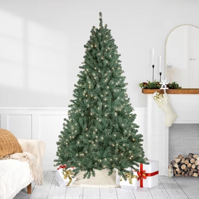 Northlight 7.5' Pre-Lit Colorado Blue Spruce Artificial Christmas Tree, Clear Lights 1 Northlight 7.5' Pre-Lit Colorado Blue Spruce Artificial Christmas Tree, Clear Lights