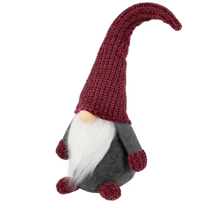 Northlight Standing Gnome With Knitted Hat Christmas Decoration - 18" - Mauve And Gray 2 Northlight Standing Gnome With Knitted Hat Christmas Decoration - 18" - Mauve And Gray - Image 2