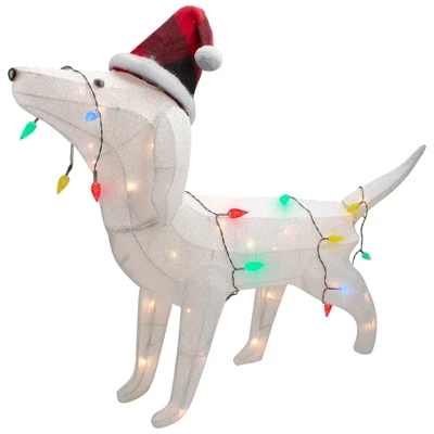 Northlight LED Lighted Dachshund Dog In Santa Hat Outdoor Christmas Decoration - 32" - Multicolor 2 Northlight LED Lighted Dachshund Dog In Santa Hat Outdoor Christmas Decoration - 32" - Multicolor - Image 2