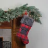 Northlight 20.5" Red And Black Plaid Christmas Stocking With Pocket And Faux Fur Cuff