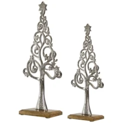Northlight Starry Trees Metal Christmas Decorations - 18.5" - Silver - Set Of 2 -Holiday Decoration Store GUEST a00e0e39 6d44 43cd 951e cd4f5acddc24